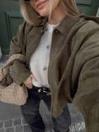 Quinn™ | Chaqueta de ante oversize con cremallera