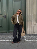 Quinn™ | Chaqueta de ante oversize con cremallera