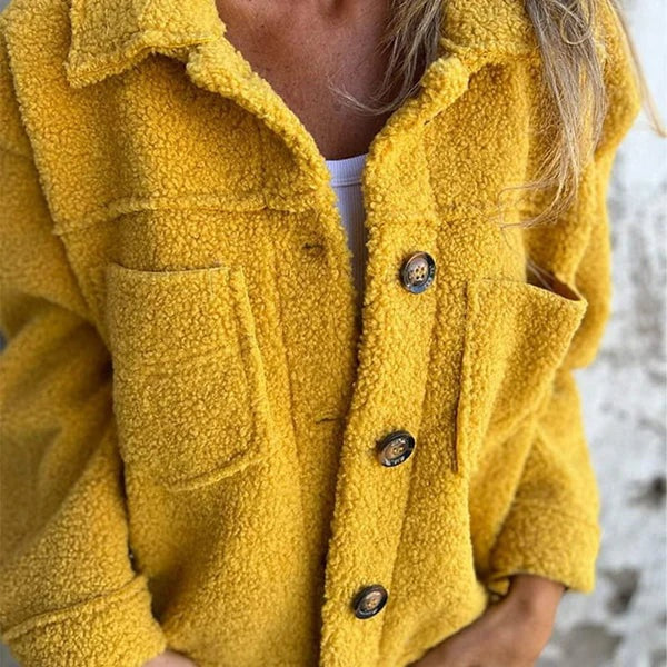 Quinn™ | Chaqueta de borreguito con botones y solapas