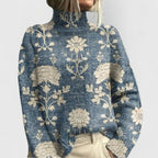Grace™ | Jersey oversize de cuello alto con estampado floral