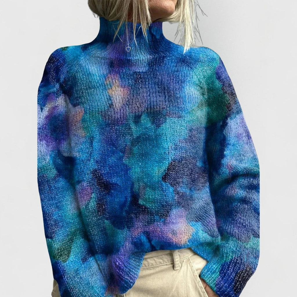 Grace™ | Jersey oversize de cuello alto con estampado floral
