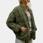 Vanessa™ | Chaqueta bomber acolchada con cuello mao y cremallera