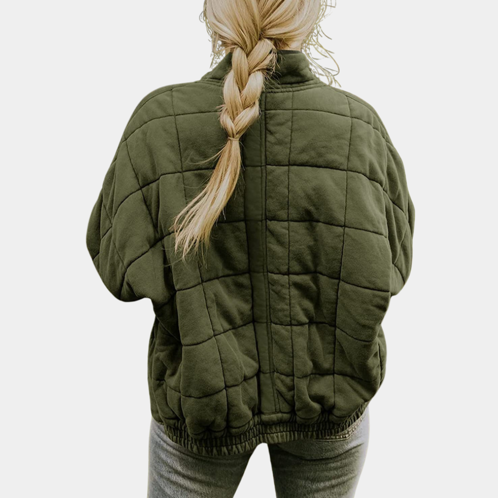 Vanessa™ | Chaqueta bomber acolchada con cuello mao y cremallera