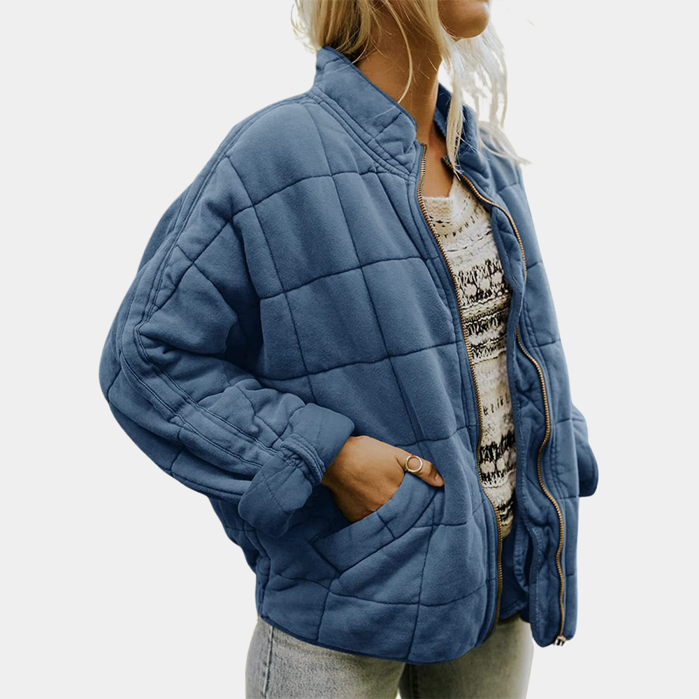 Vanessa™ | Chaqueta bomber acolchada con cuello mao y cremallera