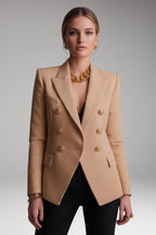 Thea™ | Americana cruzada con solapa de pico y botones metálicos