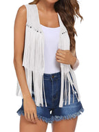 Hannah™ | Chaleco de ante sintético con flecos estilo western