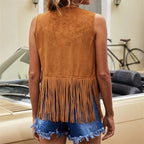 Hannah™ | Chaleco de ante sintético con flecos estilo western