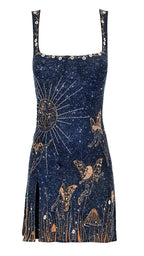 Charlotte™ | Vestido corto de fiesta bordado con escote cuadrado