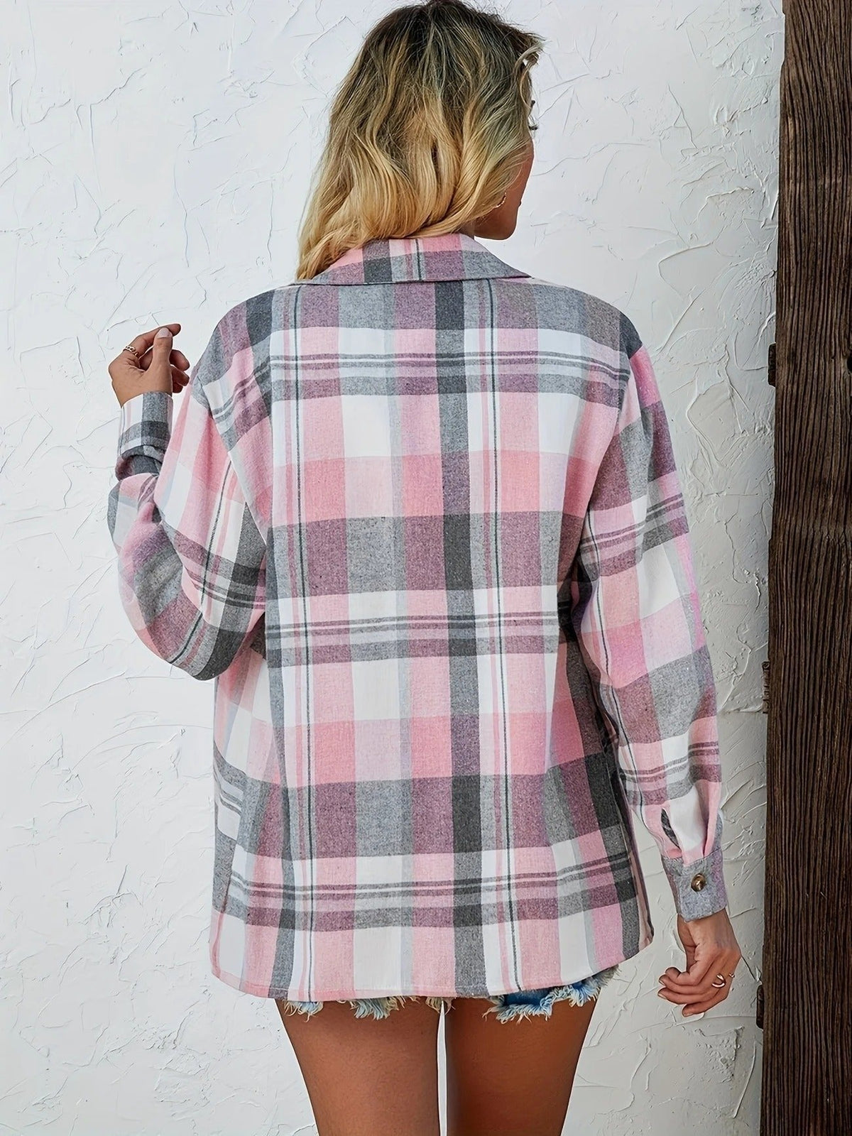 Alexa™ | Sobrecamisa oversize de cuadros de algodón
