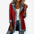Naomi™ | Chaqueta de punto con detalles vaqueros para otoño