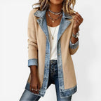 Naomi™ | Chaqueta de punto con detalles vaqueros para otoño