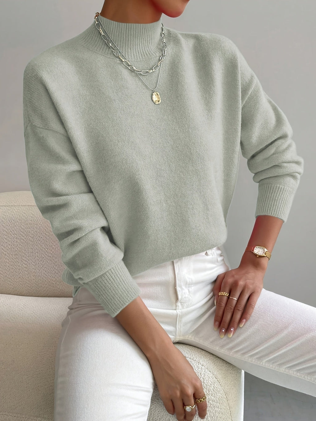 Shelby™ | Jersey oversize de punto con cuello alto