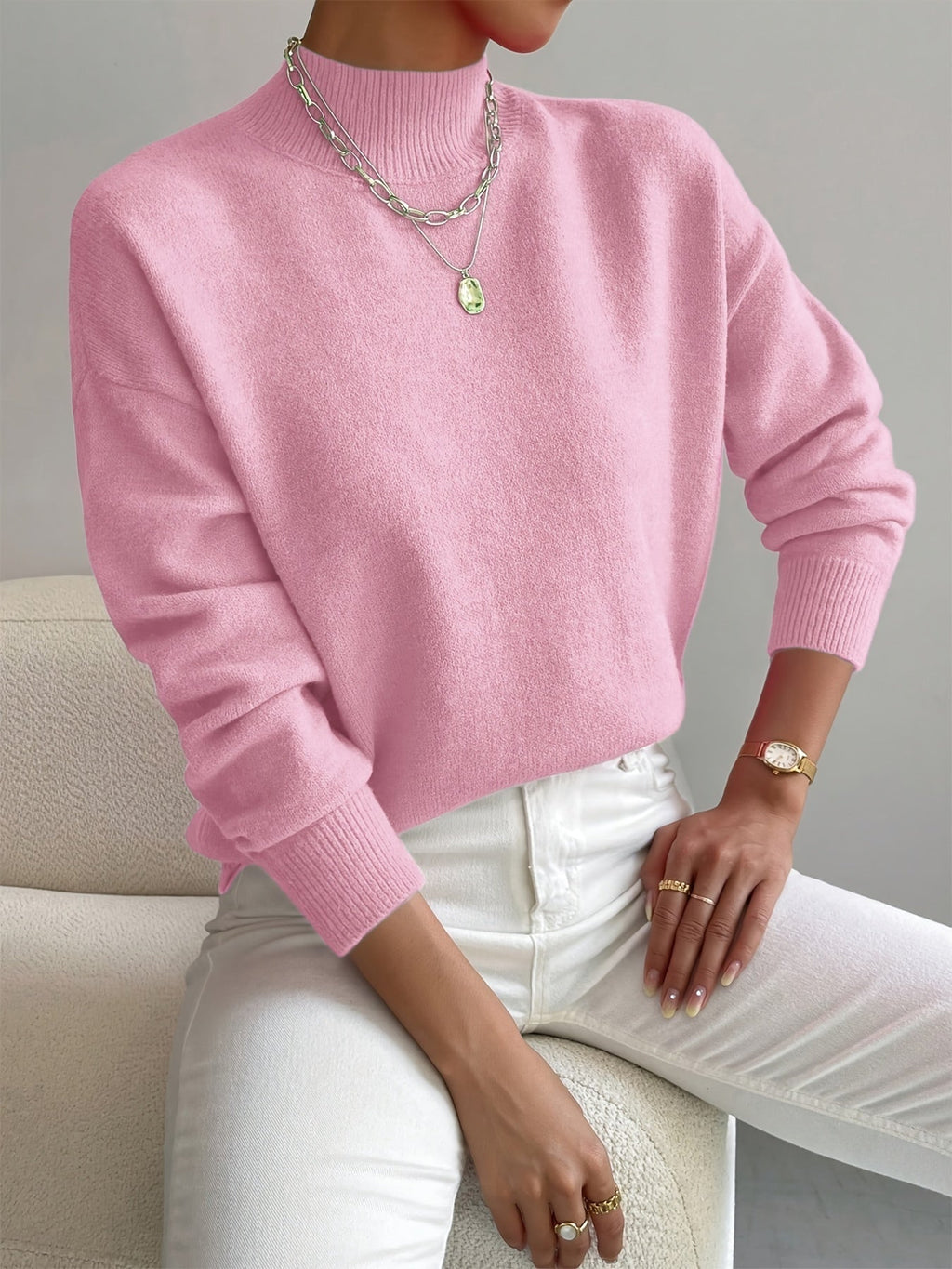 Shelby™ | Jersey oversize de punto con cuello alto