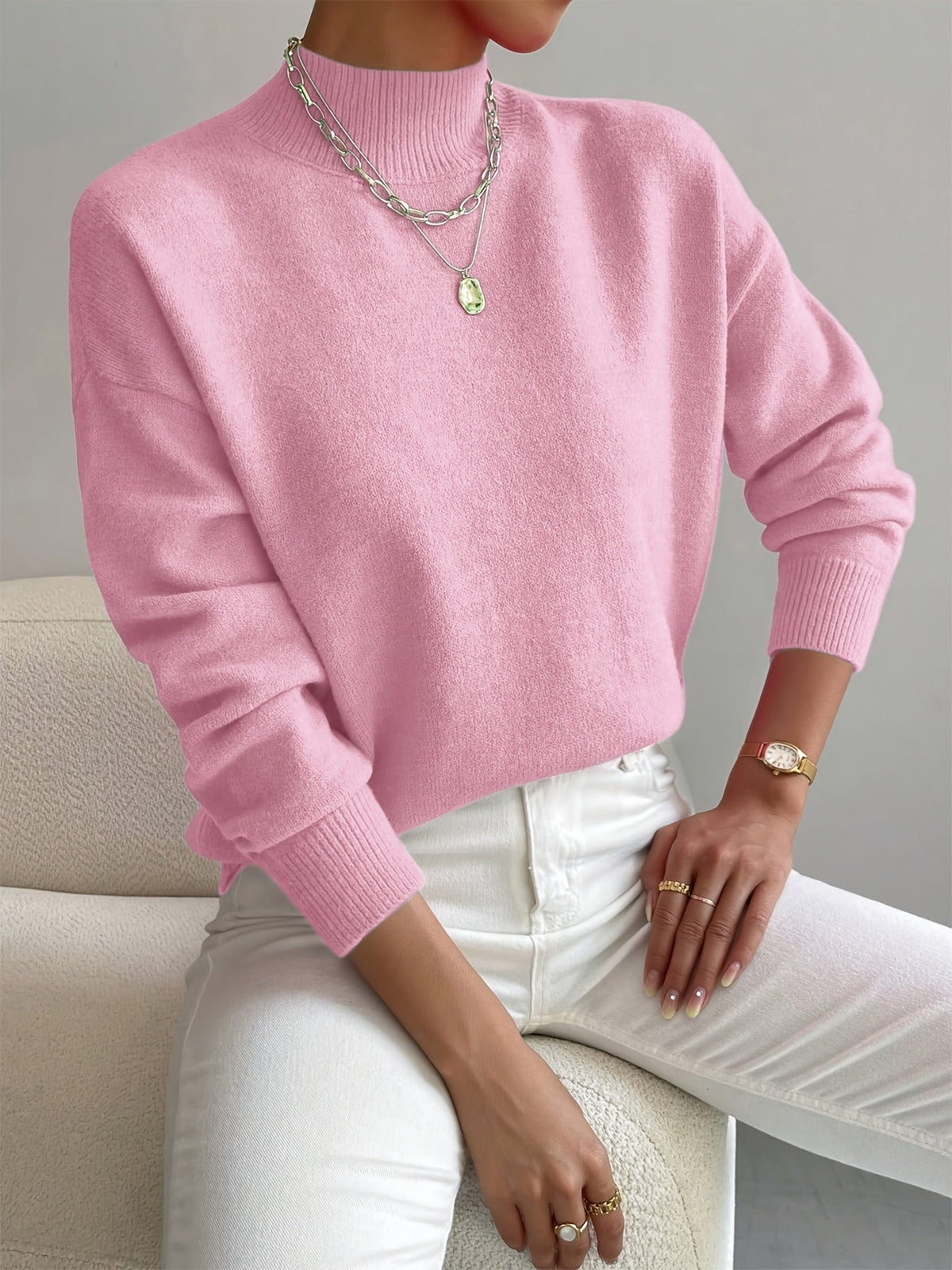 Shelby™ | Jersey oversize de punto con cuello alto