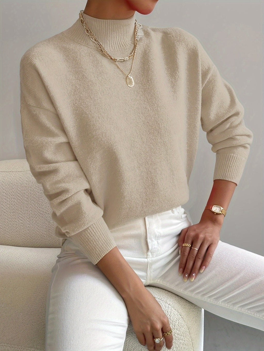 Shelby™ | Jersey oversize de punto con cuello alto