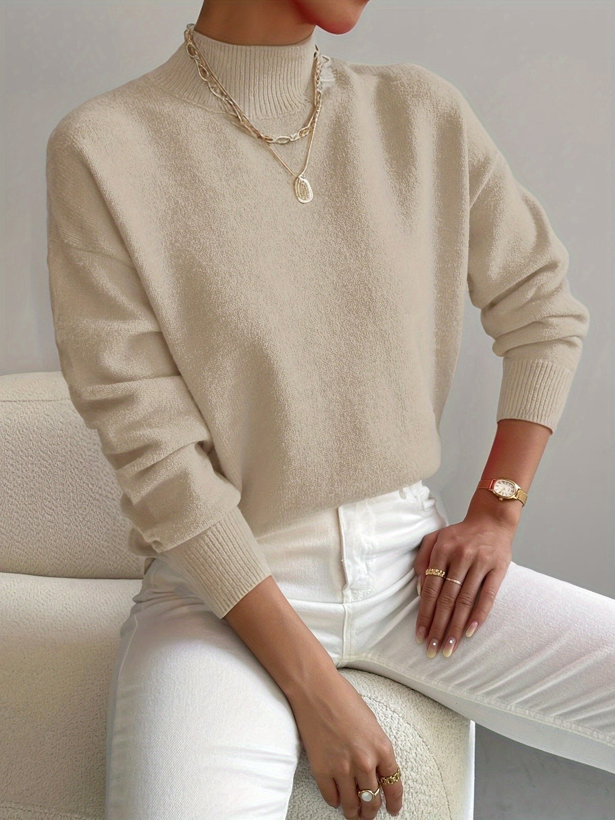 Shelby™ | Jersey oversize de punto con cuello alto