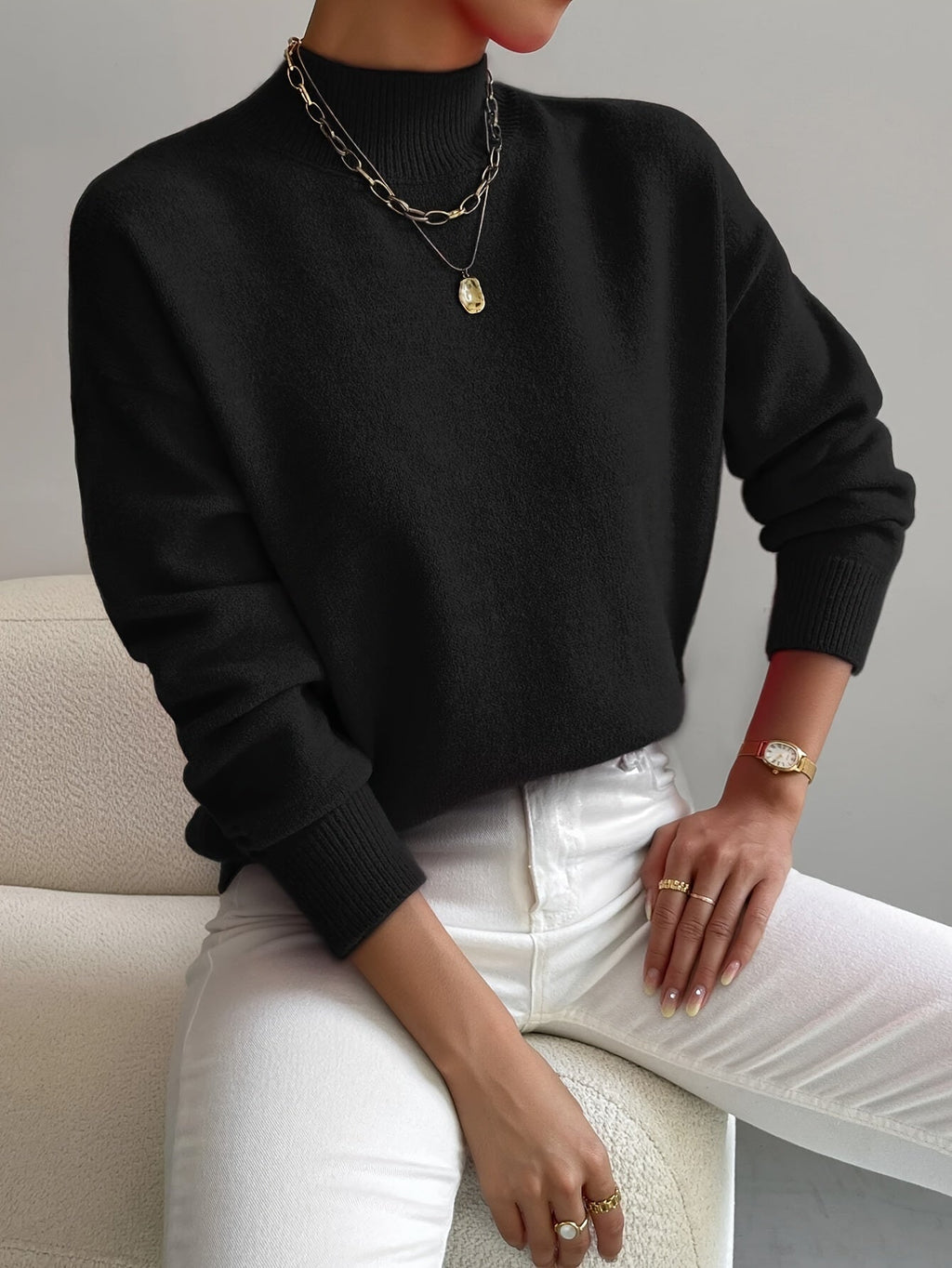 Shelby™ | Jersey oversize de punto con cuello alto