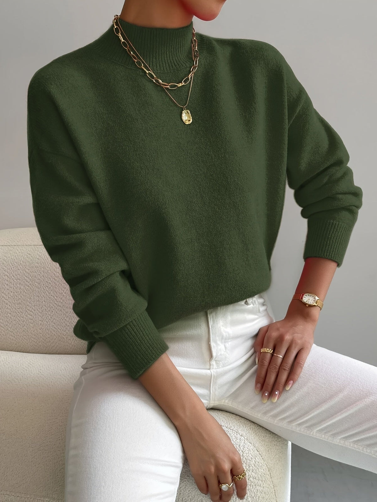 Shelby™ | Jersey oversize de punto con cuello alto