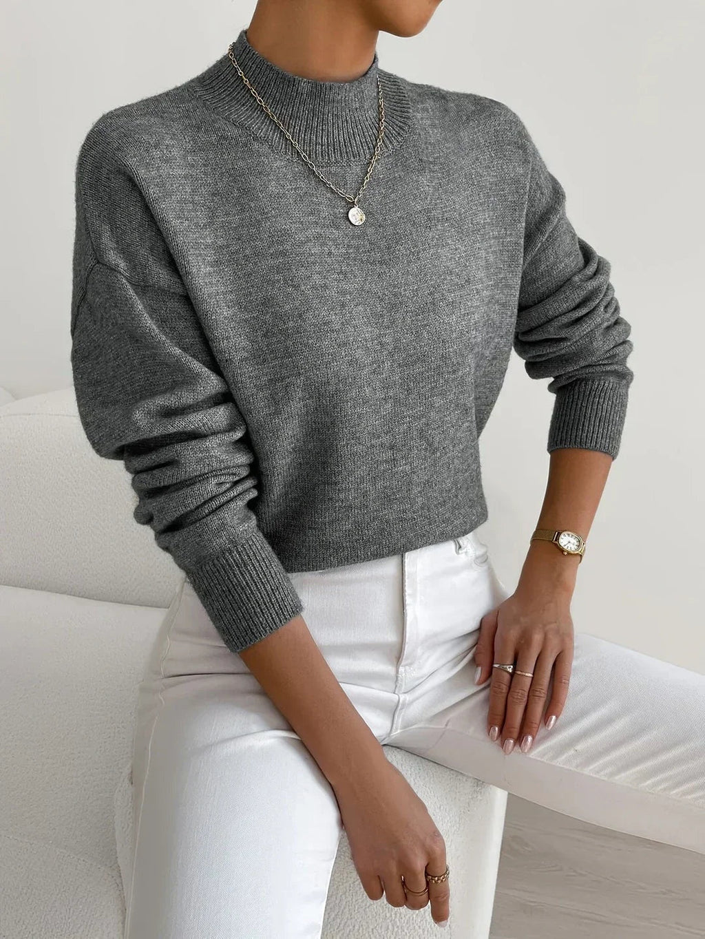 Shelby™ | Jersey oversize de punto con cuello alto