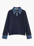 Charlotte™ | Jersey de punto con cuello y puños denim