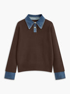 Charlotte™ | Jersey de punto con cuello y puños denim