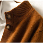 Audrey™ | Jersey fino de lana con cuello perkins y botones