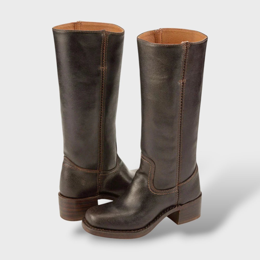 Gabriella™ | Botas camperas de piel hasta la rodilla