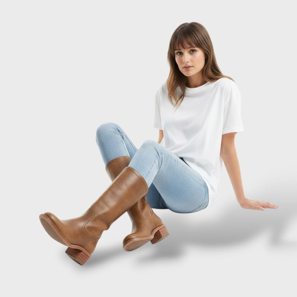 Gabriella™ | Botas camperas de piel hasta la rodilla