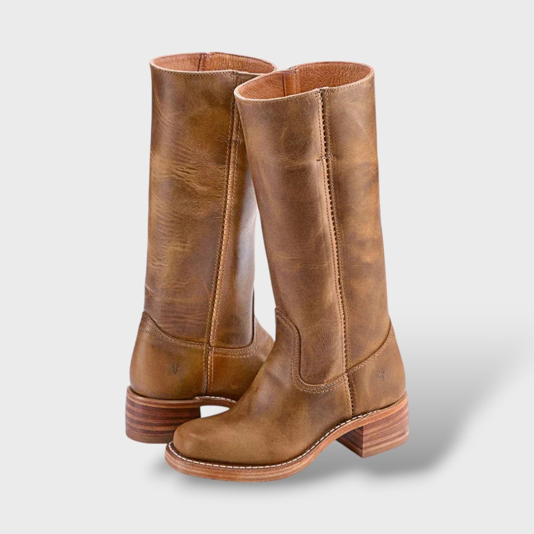 Gabriella™ | Botas camperas de piel hasta la rodilla
