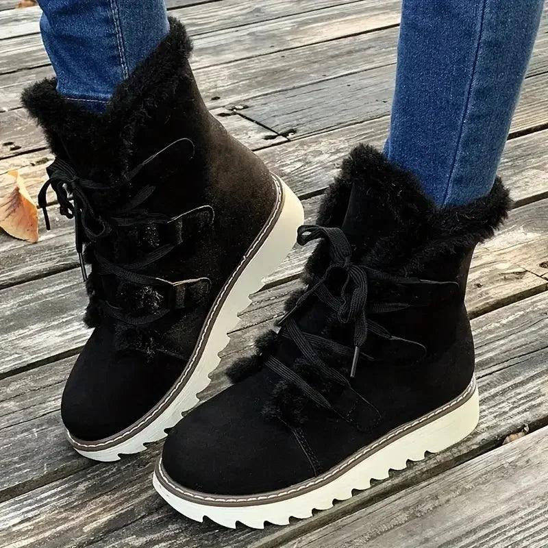 Joanna™ | Botines de invierno con forro de borreguito y plataforma