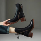 Rachel™ | Botines de tacón ancho con cremallera lateral