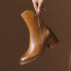 Rachel™ | Botines de tacón ancho con cremallera lateral