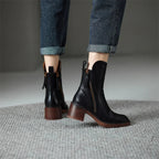 Rachel™ | Botines de tacón ancho con cremallera lateral