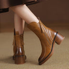 Rachel™ | Botines de tacón ancho con cremallera lateral