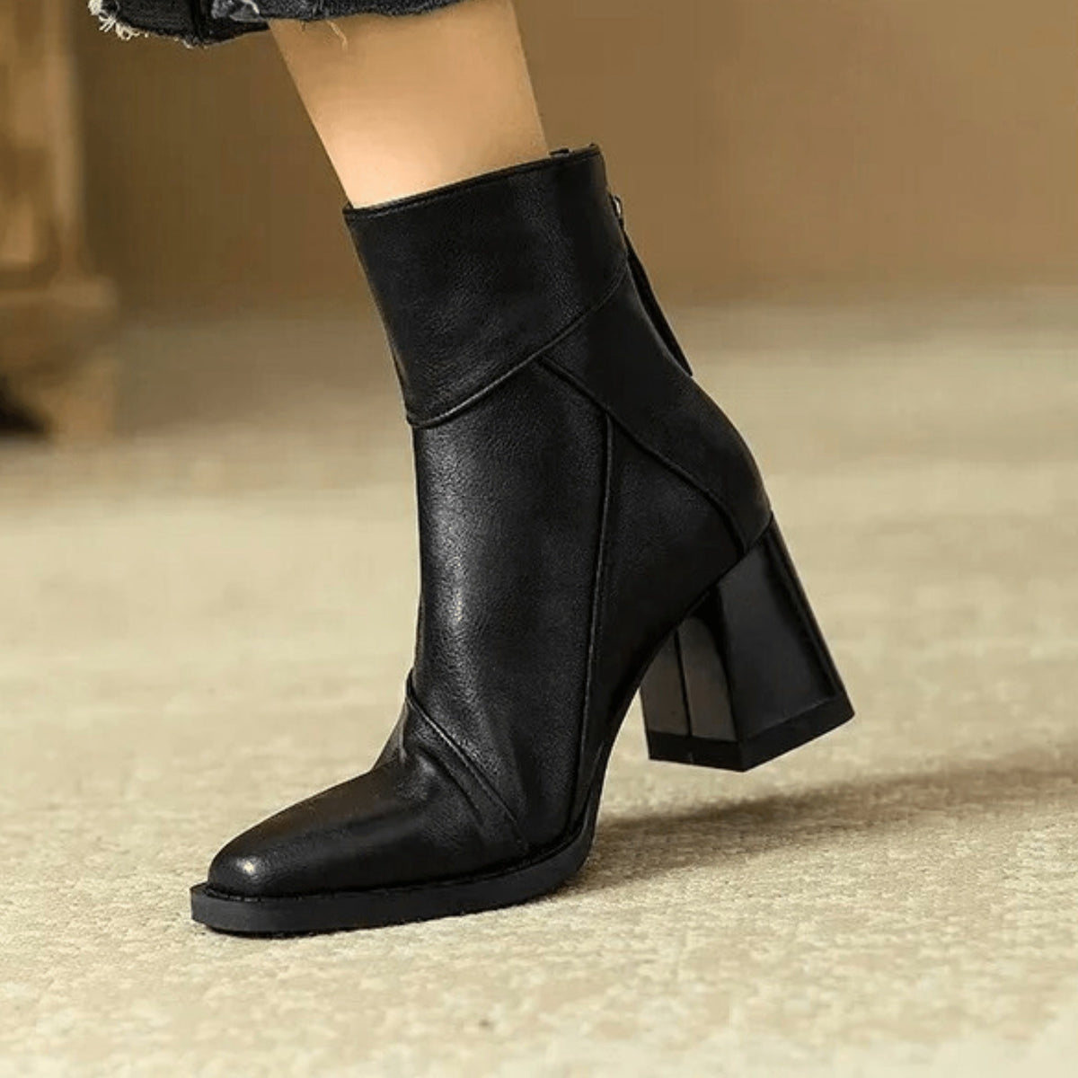 Alyssa™ | Botines de tacón ancho con cremallera lateral