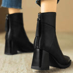 Alyssa™ | Botines de tacón ancho con cremallera lateral