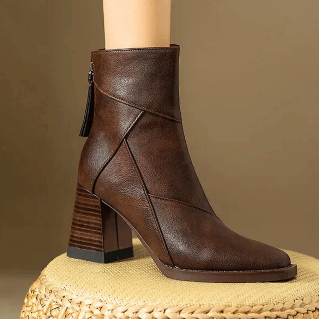 Alyssa™ | Botines de tacón ancho con cremallera lateral