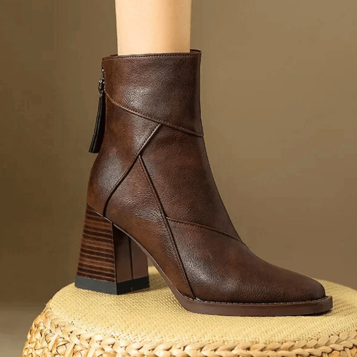 Alyssa™ | Botines de tacón ancho con cremallera lateral