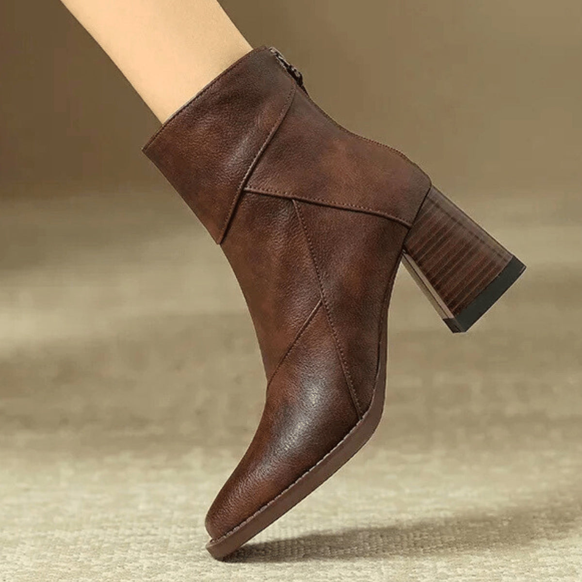 Alyssa™ | Botines de tacón ancho con cremallera lateral