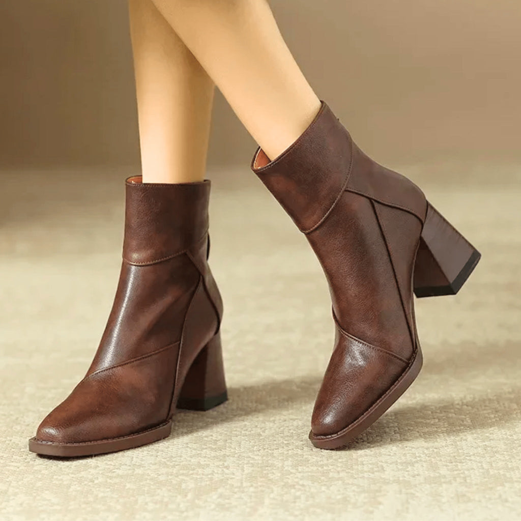 Alyssa™ | Botines de tacón ancho con cremallera lateral