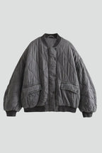 Nicole™ | Chaqueta bomber acolchada oversize con botones de presión