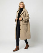 Luna™ | Gabardina larga impermeable con capucha y botones