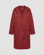 Luna™ | Gabardina larga impermeable con capucha y botones