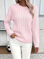 Harper™ | Jersey de punto trenzado con cuello redondo