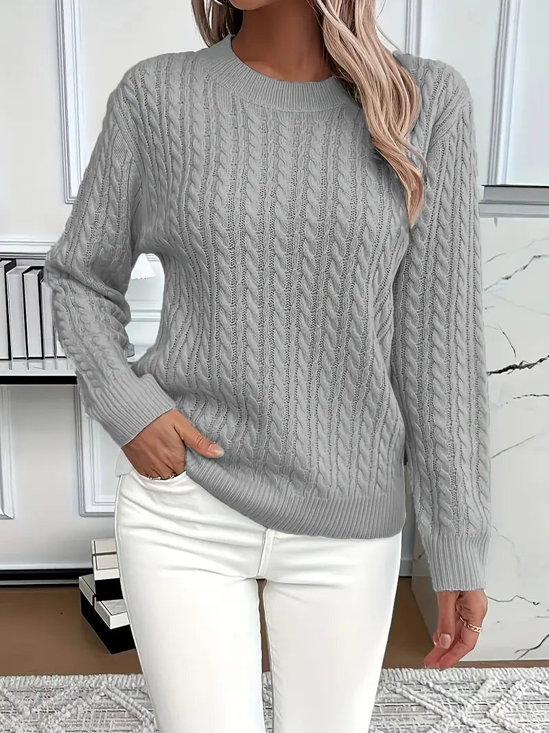 Harper™ | Jersey de punto trenzado con cuello redondo