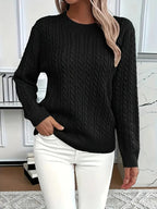 Harper™ | Jersey de punto trenzado con cuello redondo