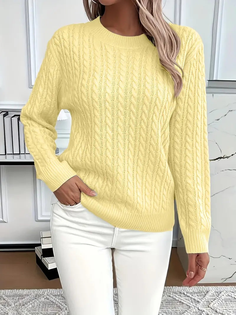 Harper™ | Jersey de punto trenzado con cuello redondo