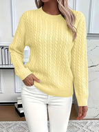 Sophia™ | Jersey de punto trenzado con cuello redondo