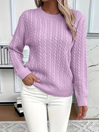 Sophia™ | Jersey de punto trenzado con cuello redondo