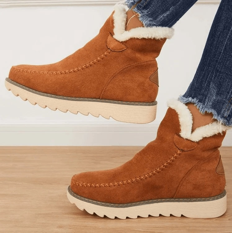 Amy™ | Botas de invierno planas de ante con forro cálido